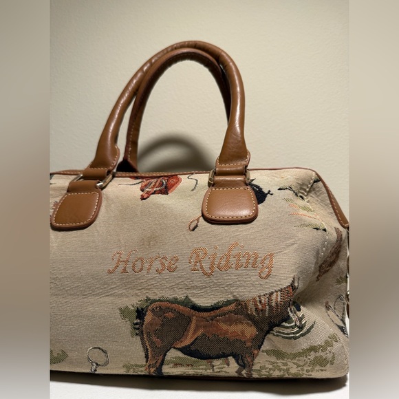 Signare Equestrian Horse Riding Brown Leather Travel Bag - Picture 4 of 11